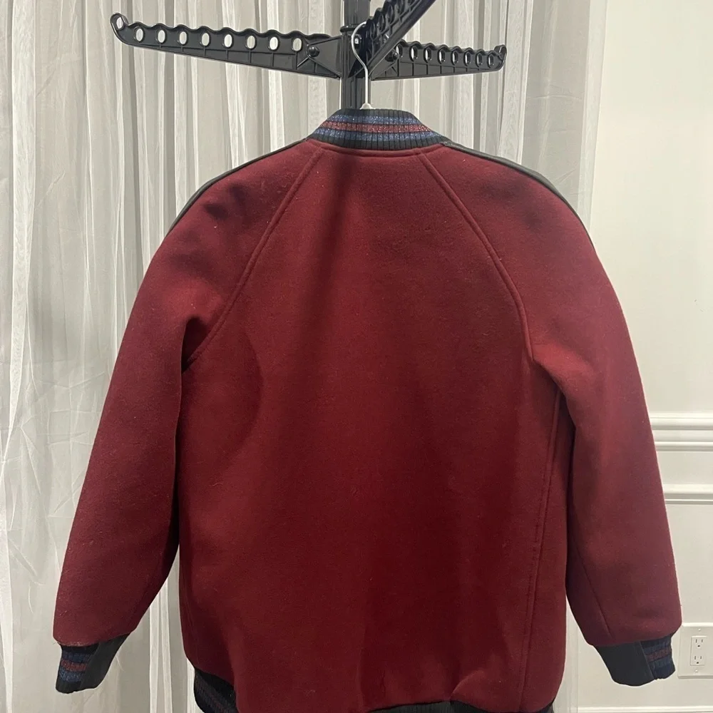 Coach Burgundy Varsity Boyfriend Jacket